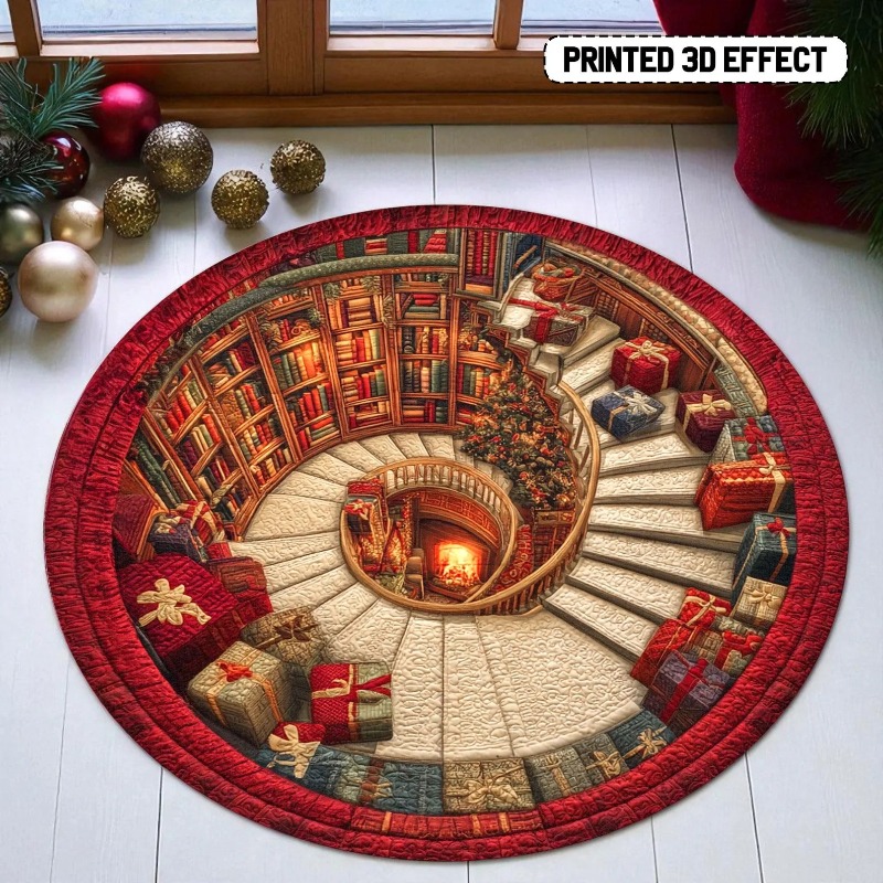 Commercial Printing Books - 3D Book Library Christmas Carpet Printed