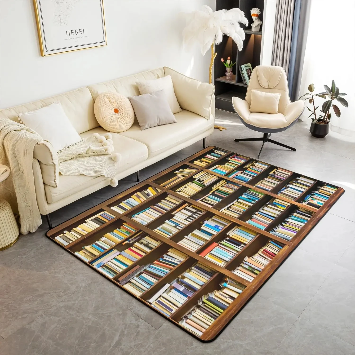 Commercial Printing Books - Bookshelf Area Rug for Teen Study