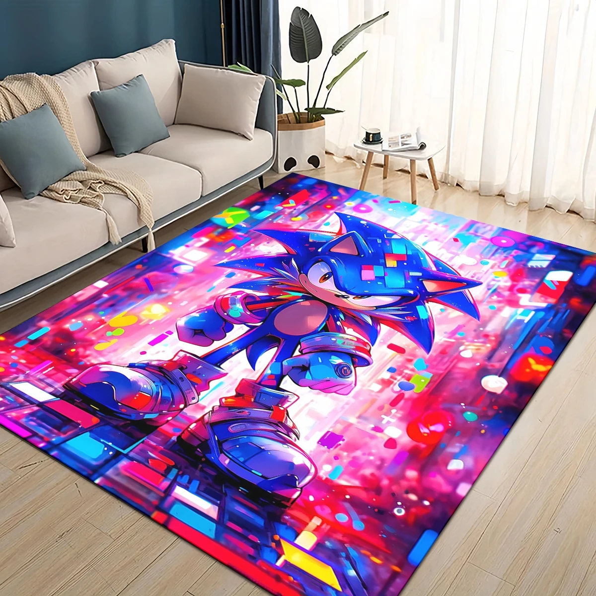 Commercial Printing For Sale - Cartoon 3D S-Sonics Retro Carpet Rug