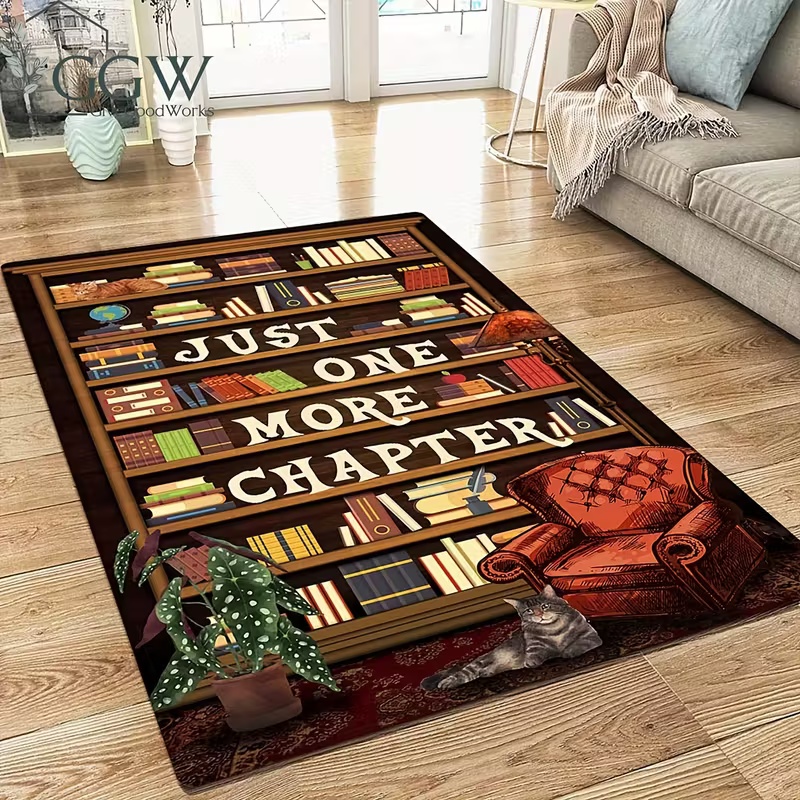 Bookshelf Area Rug for Teen St - Commercial Printing Books review and price