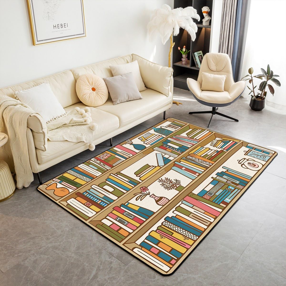 Bookshelf Area Rug for Teen St - Commercial Printing Books review and price